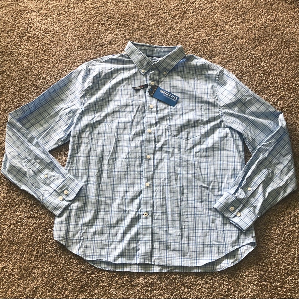 🇺🇸 Nautica Flex Slim Fit Long Sleeve Shirt, Size XL